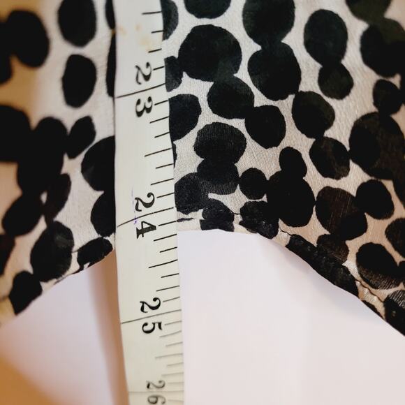 J.Crew womens black and white dotted silk cap sleeve button front blouse size S - Picture 10 of 10